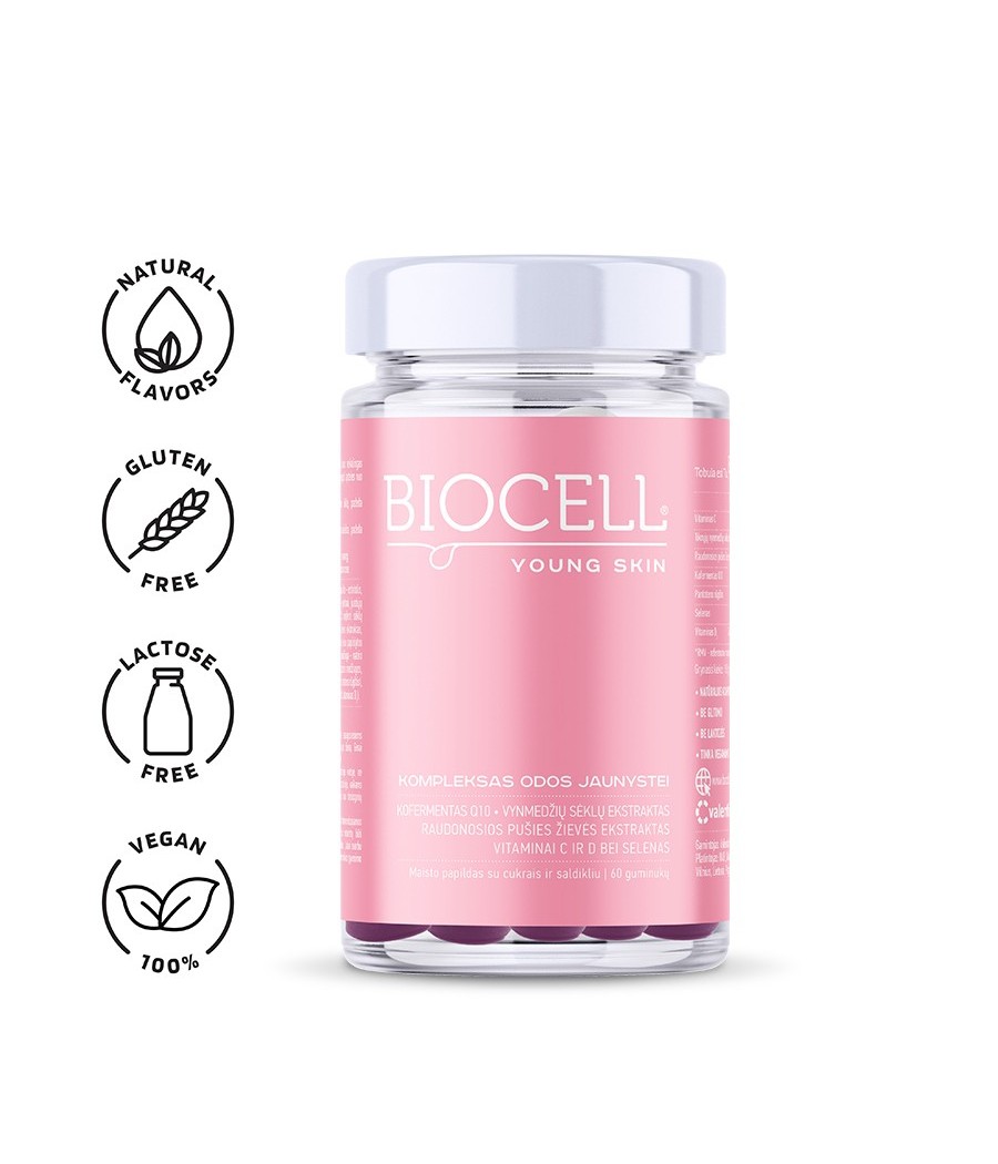 BIOCELL Young Skin, antioksidantų kompleksas odos jaunystei BIOCELL Young Skin, antioksidantų kompleksas odos jaunystei