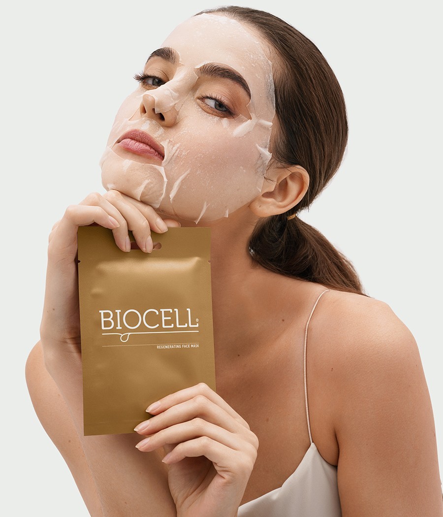 Regeneruojanti lakštinė veido kaukė BIOCELL, 10 vnt