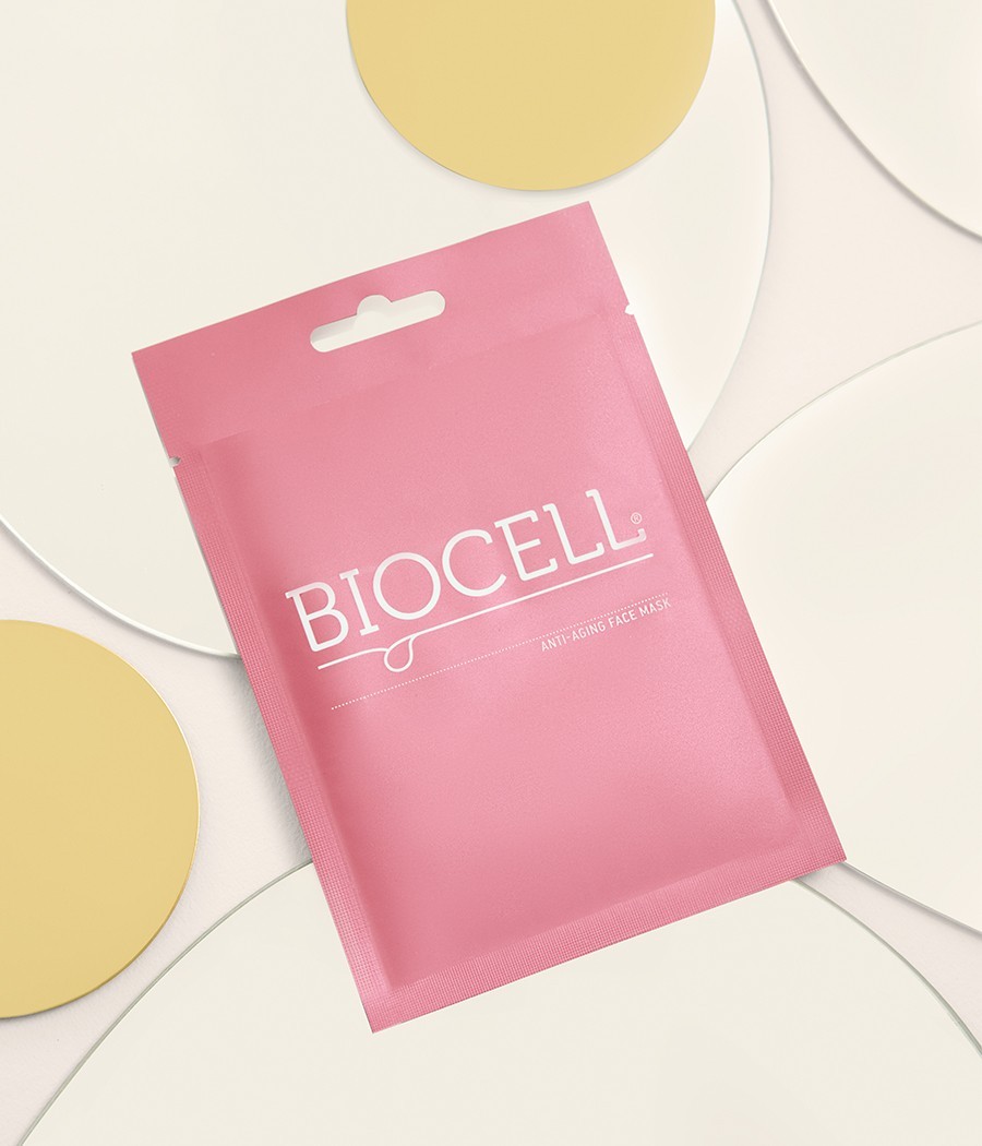 Stangrinanti lakštinė veido kaukė BIOCELL, 10 vnt