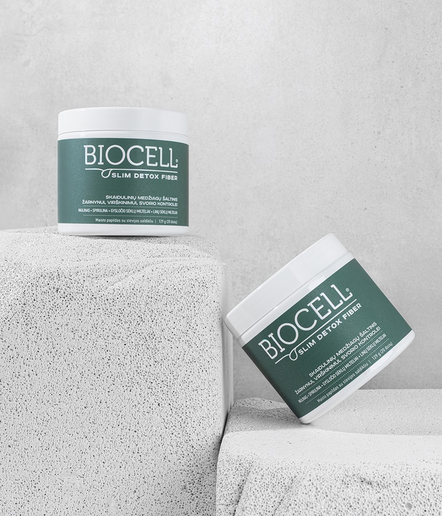 BIOCELL Slim Detox Fiber, skaidulos žarnynui, virškinimui, svorio kontrolei
