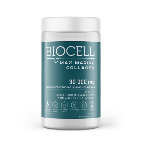 BIOCELL Max Marine Collagen – 30 000 mg jūrinio kolageno. Didžiausias kiekis rinkoje!