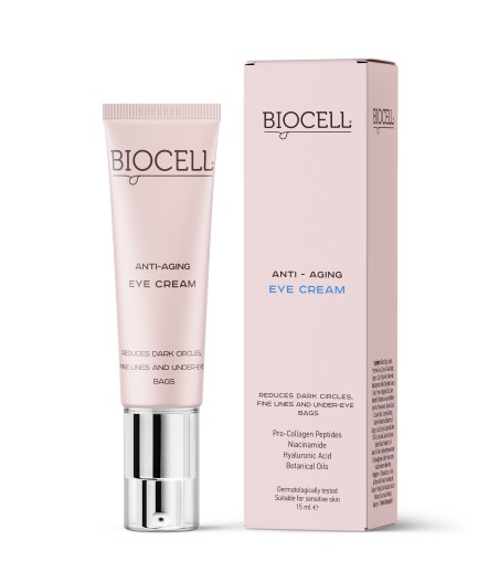 Paakių kremas nuo raukšlių, tamsių paakių ir paburkimo– BIOCELL Anti-Aging Eye Cream | 15 ml