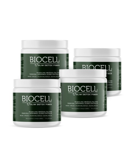 Skaidulos žarnynui, virškinimui, svorio kontrolei BIOCELL Slim Detox Fiber rinkinys, 80 dienų