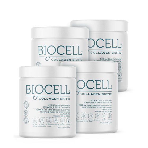 BIOCELL Collagen Biotic, sveikai odai, plaukams, žarnynui