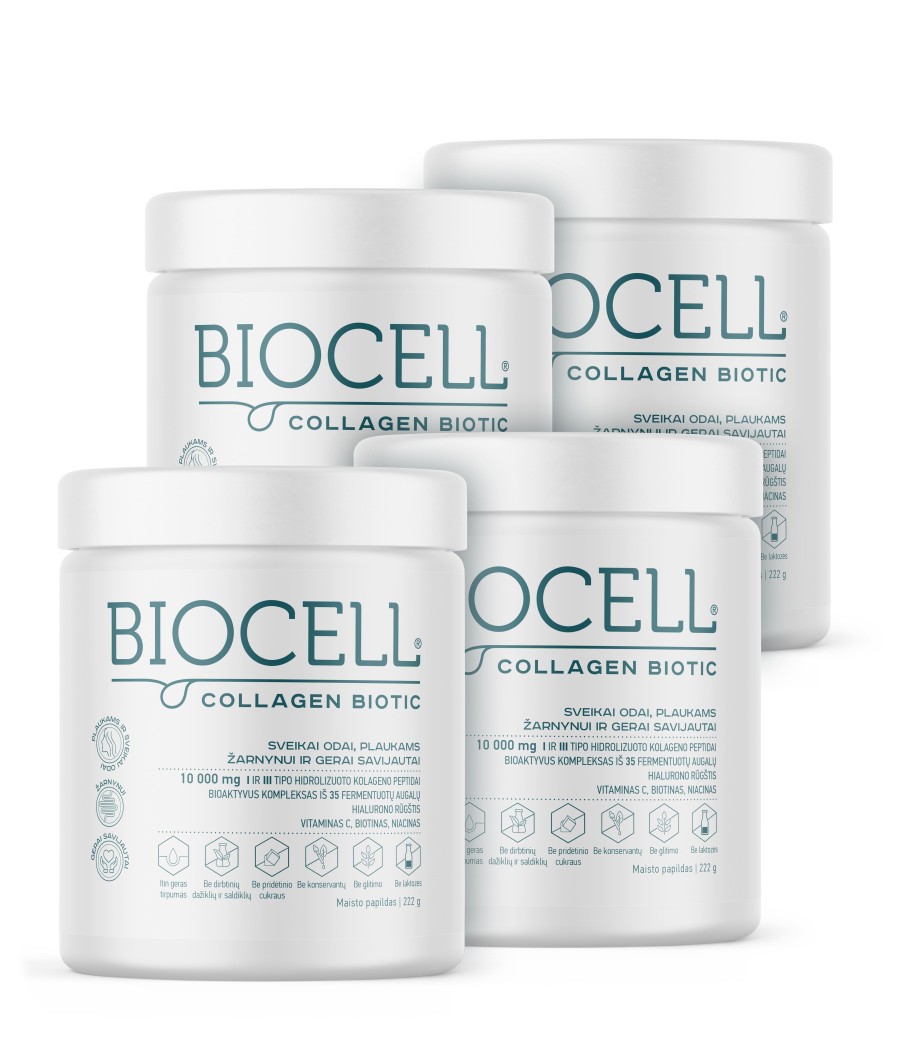 BIOCELL Collagen Biotic, sveikai odai, plaukams, žarnynui