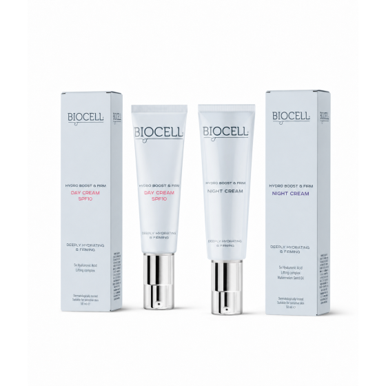 Dieninis veido kremas BIOCELL Hydro Boost & Firm SPF10 50 ml + DOVANA naktinis kremas BIOCELL 50 ml