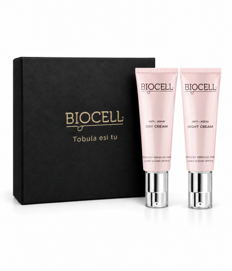 Dovanų rinkinys moteriai: dieninis ir naktinis kremas – BIOCELL Anti-Aging