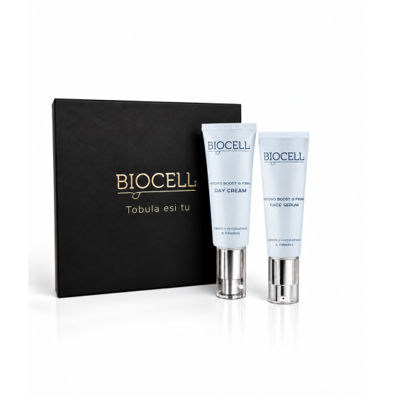 Drėkinamasis veido priežiūros rinkinys: dieninis kremas su SPF ir veido serumas – BIOCELL Hydro Boost & Firm