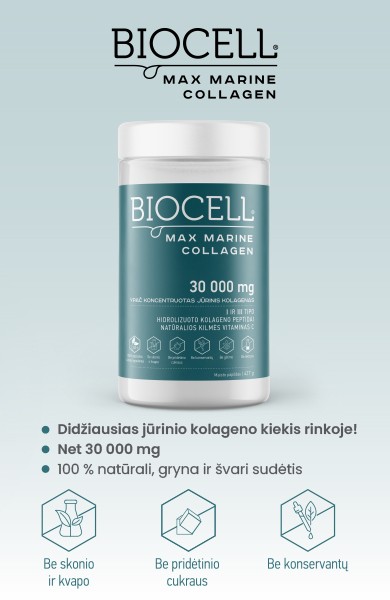 BIOCELL Max Marine Collagen, 30 000 mg jūrinio kolageno
